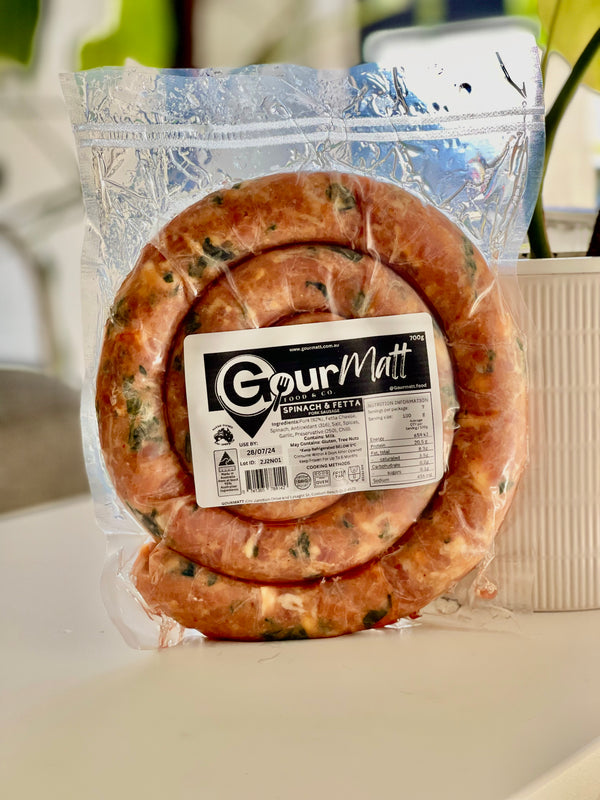 Spinach & Fetta Cheese Pork Sausage